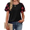 image:imageWIHOLL Womens Summer Tops Trendy Ruffle Sleeve Shirts Casual Chiffon Blouses Beach Vacation ClothesRose