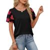 image:imageWIHOLL Womens Summer Tops Trendy Ruffle Sleeve Shirts Casual Chiffon Blouses Beach Vacation ClothesRose