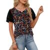 image:imageWIHOLL Womens Summer Tops Trendy Ruffle Sleeve Shirts Casual Chiffon Blouses Beach Vacation ClothesVibrant Florals