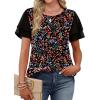 image:imageWIHOLL Womens Summer Tops Trendy Ruffle Sleeve Shirts Casual Chiffon Blouses Beach Vacation ClothesVibrant Florals