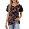image:imageWIHOLL Womens Summer Tops Trendy Ruffle Sleeve Shirts Casual Chiffon Blouses Beach Vacation ClothesVibrant Florals