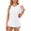 image:imageWIHOLL Womens Summer Tops Trendy Short Sleeve T Shirts Pleated Crewneck Tees Blouses Dressy Casual Outfits Fashion Clothing1white