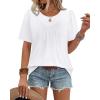 image:imageWIHOLL Womens Summer Tops Trendy Short Sleeve T Shirts Pleated Crewneck Tees Blouses Dressy Casual Outfits Fashion Clothing1white