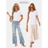 image:imageWIHOLL Womens Summer Tops Trendy Short Sleeve T Shirts Pleated Crewneck Tees Blouses Dressy Casual Outfits Fashion Clothing1white