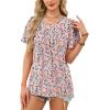 image:imageWIHOLL Womens Summer Tops Trendy Short Sleeve T Shirts Pleated Crewneck Tees Blouses Dressy Casual Outfits Fashion Clothing2print 1