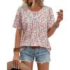 image:imageWIHOLL Womens Summer Tops Trendy Short Sleeve T Shirts Pleated Crewneck Tees Blouses Dressy Casual Outfits Fashion Clothing2print 1
