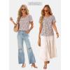 image:imageWIHOLL Womens Summer Tops Trendy Short Sleeve T Shirts Pleated Crewneck Tees Blouses Dressy Casual Outfits Fashion Clothing2print 1