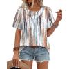 image:imageWIHOLL Womens Summer Tops Trendy Short Sleeve T Shirts Pleated Crewneck Tees Blouses Dressy Casual Outfits Fashion Clothing2print 2