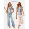 image:imageWIHOLL Womens Summer Tops Trendy Short Sleeve T Shirts Pleated Crewneck Tees Blouses Dressy Casual Outfits Fashion Clothing2print 2