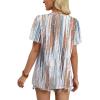 image:imageWIHOLL Womens Summer Tops Trendy Short Sleeve T Shirts Pleated Crewneck Tees Blouses Dressy Casual Outfits Fashion Clothing2print 2