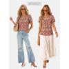 image:imageWIHOLL Womens Summer Tops Trendy Short Sleeve T Shirts Pleated Crewneck Tees Blouses Dressy Casual Outfits Fashion Clothing2print 4