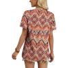 image:imageWIHOLL Womens Summer Tops Trendy Short Sleeve T Shirts Pleated Crewneck Tees Blouses Dressy Casual Outfits Fashion Clothing2print 4