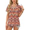 image:imageWIHOLL Womens Summer Tops Trendy Short Sleeve T Shirts Pleated Crewneck Tees Blouses Dressy Casual Outfits Fashion Clothing2print 4