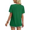 image:imageWIHOLL Womens Summer Tops Trendy Short Sleeve T Shirts Pleated Crewneck Tees Blouses Dressy Casual Outfits Fashion ClothingGreen