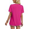 image:imageWIHOLL Womens Summer Tops Trendy Short Sleeve T Shirts Pleated Crewneck Tees Blouses Dressy Casual Outfits Fashion ClothingHot Pink
