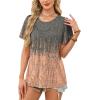 image:imageWIHOLL Womens Summer Tops Trendy Short Sleeve T Shirts Pleated Crewneck Tees Blouses Dressy Casual Outfits Fashion ClothingPrint 3