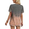 image:imageWIHOLL Womens Summer Tops Trendy Short Sleeve T Shirts Pleated Crewneck Tees Blouses Dressy Casual Outfits Fashion ClothingPrint 3