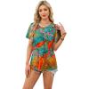 image:imageWIHOLL Womens Summer Tops Trendy Short Sleeve T Shirts Pleated Crewneck Tees Blouses Dressy Casual Outfits Fashion ClothingPrint 5