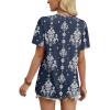 image:imageWIHOLL Womens Summer Tops Trendy Short Sleeve T Shirts Pleated Crewneck Tees Blouses Dressy Casual Outfits Fashion ClothingPrint 6