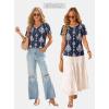 image:imageWIHOLL Womens Summer Tops Trendy Short Sleeve T Shirts Pleated Crewneck Tees Blouses Dressy Casual Outfits Fashion ClothingPrint 6
