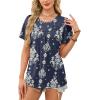 image:imageWIHOLL Womens Summer Tops Trendy Short Sleeve T Shirts Pleated Crewneck Tees Blouses Dressy Casual Outfits Fashion ClothingPrint 6