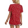 image:imageWIHOLL Womens Summer Tops Trendy Short Sleeve T Shirts Pleated Crewneck Tees Blouses Dressy Casual Outfits Fashion ClothingPrint 7