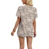 image:imageWIHOLL Womens Summer Tops Trendy Short Sleeve T Shirts Pleated Crewneck Tees Blouses Dressy Casual Outfits Fashion ClothingPrint 8