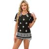 image:imageWIHOLL Womens Summer Tops Trendy Short Sleeve T Shirts Pleated Crewneck Tees Blouses Dressy Casual Outfits Fashion ClothingPrint 9