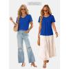 image:imageWIHOLL Womens Summer Tops Trendy Short Sleeve T Shirts Pleated Crewneck Tees Blouses Dressy Casual Outfits Fashion ClothingRoyal Blue