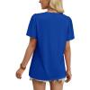 image:imageWIHOLL Womens Summer Tops Trendy Short Sleeve T Shirts Pleated Crewneck Tees Blouses Dressy Casual Outfits Fashion ClothingRoyal Blue