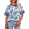 image:imageWIHOLL Womens T Shirts Loose Fit Short Sleeve Tees Crew Neck Color Block Summer Tops 2026 FashionBoho Print