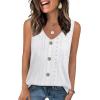 image:imageWIHOLL Womens Tank Tops Loose Casual Summer Tops Eyelet V Neck Basic Sleeveless Shirts Trendy 2026Awhite
