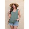 image:imageWIHOLL Womens Tank Tops Loose Casual Summer Tops Eyelet V Neck Basic Sleeveless Shirts Trendy 2026Beangreen
