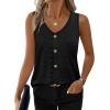 image:imageWIHOLL Womens Tank Tops Loose Casual Summer Tops Eyelet V Neck Basic Sleeveless Shirts Trendy 2026Black