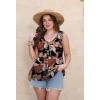 image:imageWIHOLL Womens Tank Tops Loose Casual Summer Tops Eyelet V Neck Basic Sleeveless Shirts Trendy 2026Khaki Flower