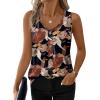 image:imageWIHOLL Womens Tank Tops Loose Casual Summer Tops Eyelet V Neck Basic Sleeveless Shirts Trendy 2026Khaki Flower