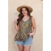 image:imageWIHOLL Womens Tank Tops Loose Casual Summer Tops Eyelet V Neck Basic Sleeveless Shirts Trendy 2026Orange Ethnic Floral