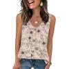 image:imageWIHOLL Womens Tank Tops Loose Casual Summer Tops Eyelet V Neck Basic Sleeveless Shirts Trendy 2026Printbeige