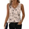 image:imageWIHOLL Womens Tank Tops Loose Casual Summer Tops Eyelet V Neck Basic Sleeveless Shirts Trendy 2026Printbeige