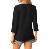 image:imageWIHOLL Womens Tops 34 Length Sleeve V Neck Casual Tunic Tops Basic Shirts Loose Fit BlouseBlack