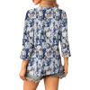 image:imageWIHOLL Womens Tops 34 Length Sleeve V Neck Casual Tunic Tops Basic Shirts Loose Fit BlouseFloral Blue Beige