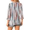 image:imageWIHOLL Womens Tops 34 Length Sleeve V Neck Casual Tunic Tops Basic Shirts Loose Fit BlouseFloral Brown Printed