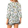 image:imageWIHOLL Womens Tops 34 Length Sleeve V Neck Casual Tunic Tops Basic Shirts Loose Fit BlouseFloral Multi Leaf