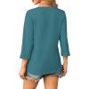 image:imageWIHOLL Womens Tops 34 Length Sleeve V Neck Casual Tunic Tops Basic Shirts Loose Fit BlouseTurquoise