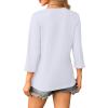 image:imageWIHOLL Womens Tops 34 Length Sleeve V Neck Casual Tunic Tops Basic Shirts Loose Fit BlouseWhite