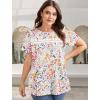 image:imageWIHOLL Womens Tops Boho Summer Outfits 2026 Short Sleeve Shirts with Lace Beach Vacation Clothes Casual S3XL1pink Floral
