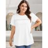 image:imageWIHOLL Womens Tops Boho Summer Outfits 2026 Short Sleeve Shirts with Lace Beach Vacation Clothes Casual S3XL2white