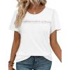 image:imageWIHOLL Womens Tops Boho Summer Outfits 2026 Short Sleeve Shirts with Lace Beach Vacation Clothes Casual S3XL2white