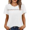 image:imageWIHOLL Womens Tops Boho Summer Outfits 2026 Short Sleeve Shirts with Lace Beach Vacation Clothes Casual S3XL2white