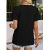 image:imageWIHOLL Womens Tops Boho Summer Outfits 2026 Short Sleeve Shirts with Lace Beach Vacation Clothes Casual S3XL3black